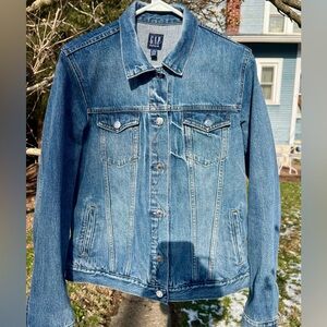 NWOT GAP Icon Jean Jacket Saddle Blue Cotton M TALL Womens